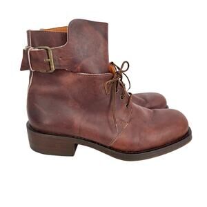 Maraolo Buttero boots men's 44.5 combat ankle strap lace up buckle leather Italy